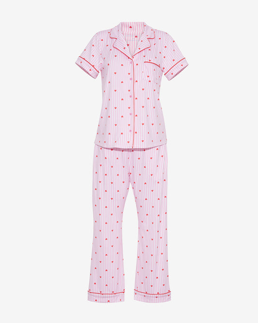 Linda Pajama Set in Sweetheart Stripes | Draper James Latest