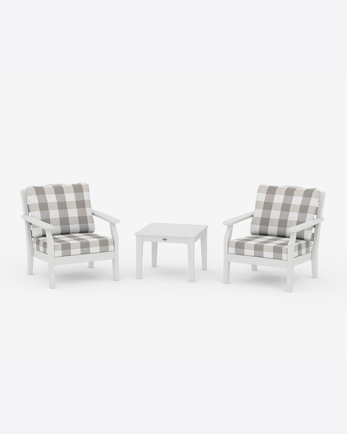 Savannah 3-Piece Seating Set – Buffalo Plaid Classic White | Draper James Classic