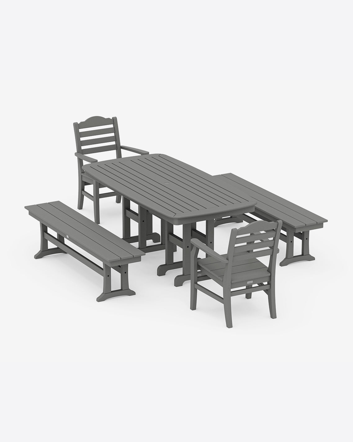 Savannah 5-Piece Dining Set with Benches in Gray | Draper James Exclusive