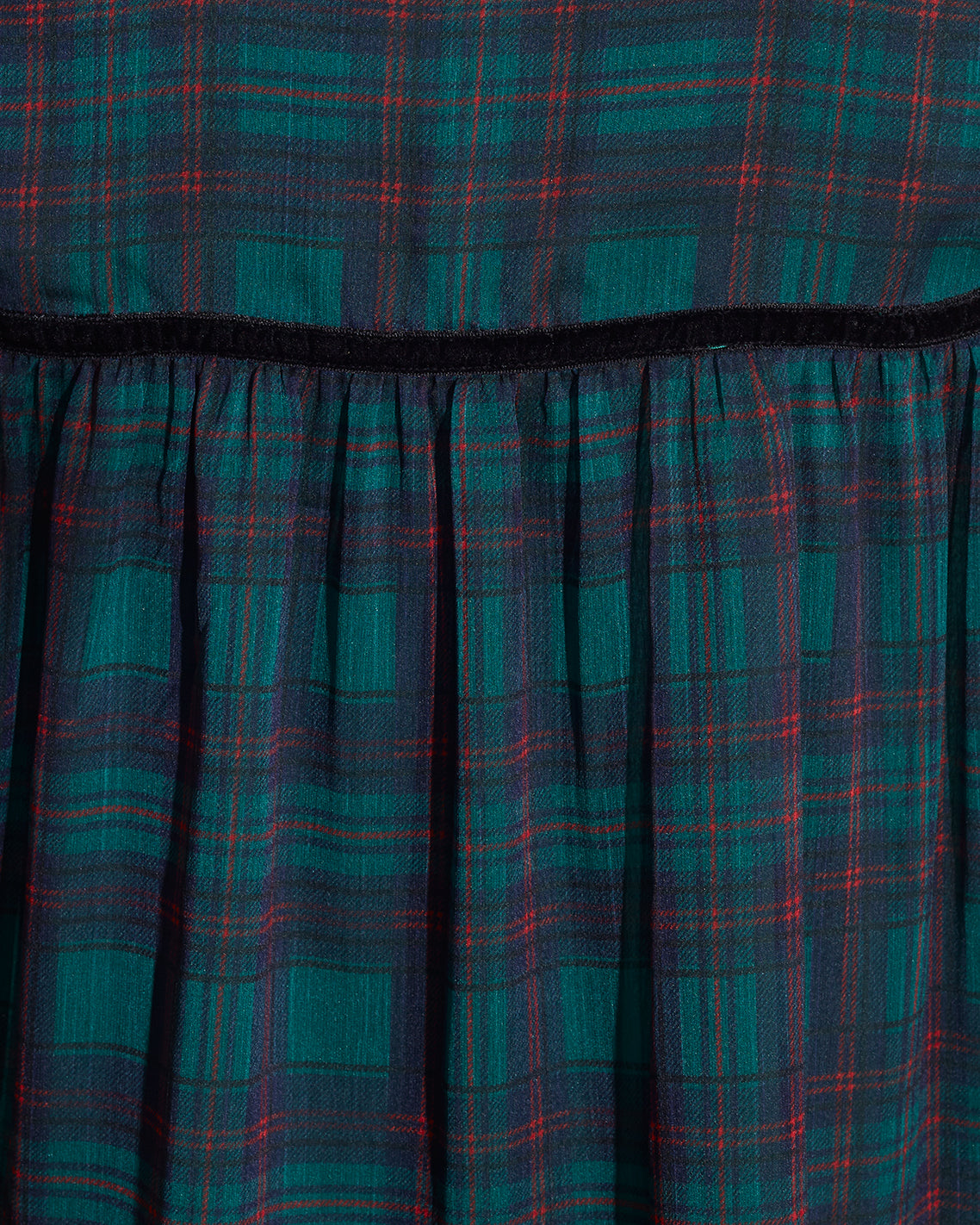 Bow Long-Sleeve Top in Evergreen Tartan | Draper James Signature