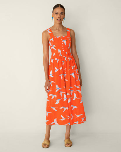Esme Midi Dress in Parrot Print | Draper James Best Seller