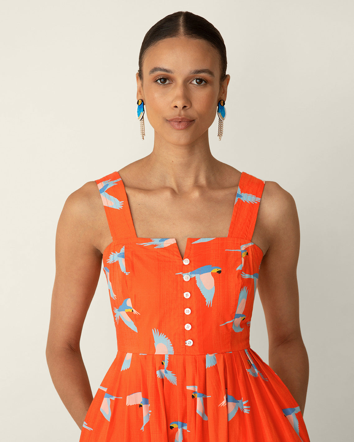 Esme Midi Dress in Parrot Print | Draper James Best Seller