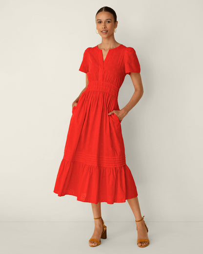 Hollie Midi Dress in Embroidered Flower | Draper James Customer Favorite