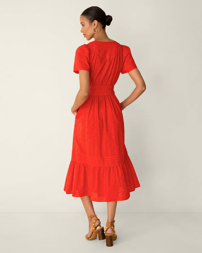 Hollie Midi Dress in Embroidered Flower | Draper James Customer Favorite