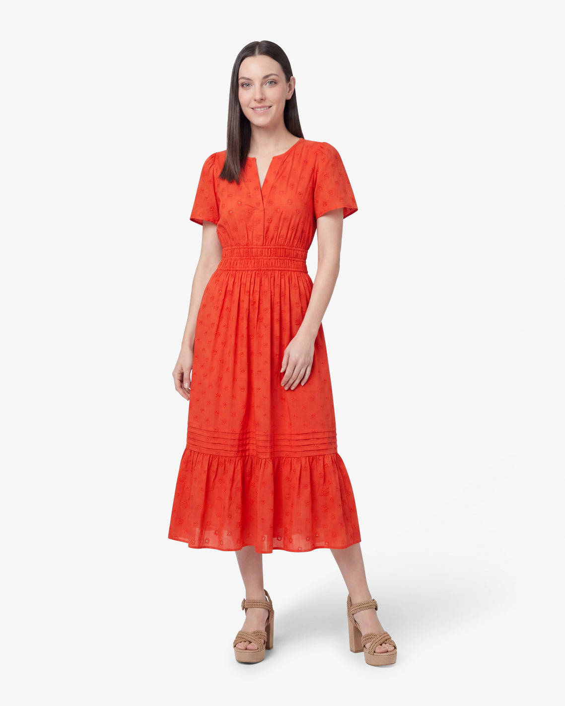 Hollie Midi Dress in Embroidered Flower | Draper James Customer Favorite