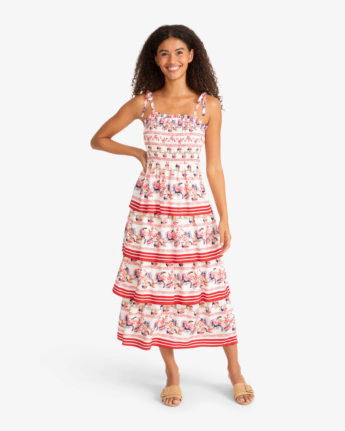 Brooke Multi Tier Midi Dress in Floral | Draper James Popular