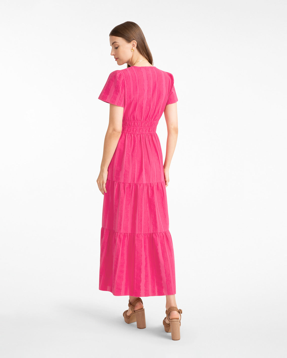 Hollie Midi Dress in Textured Stripe | Draper James Recommended