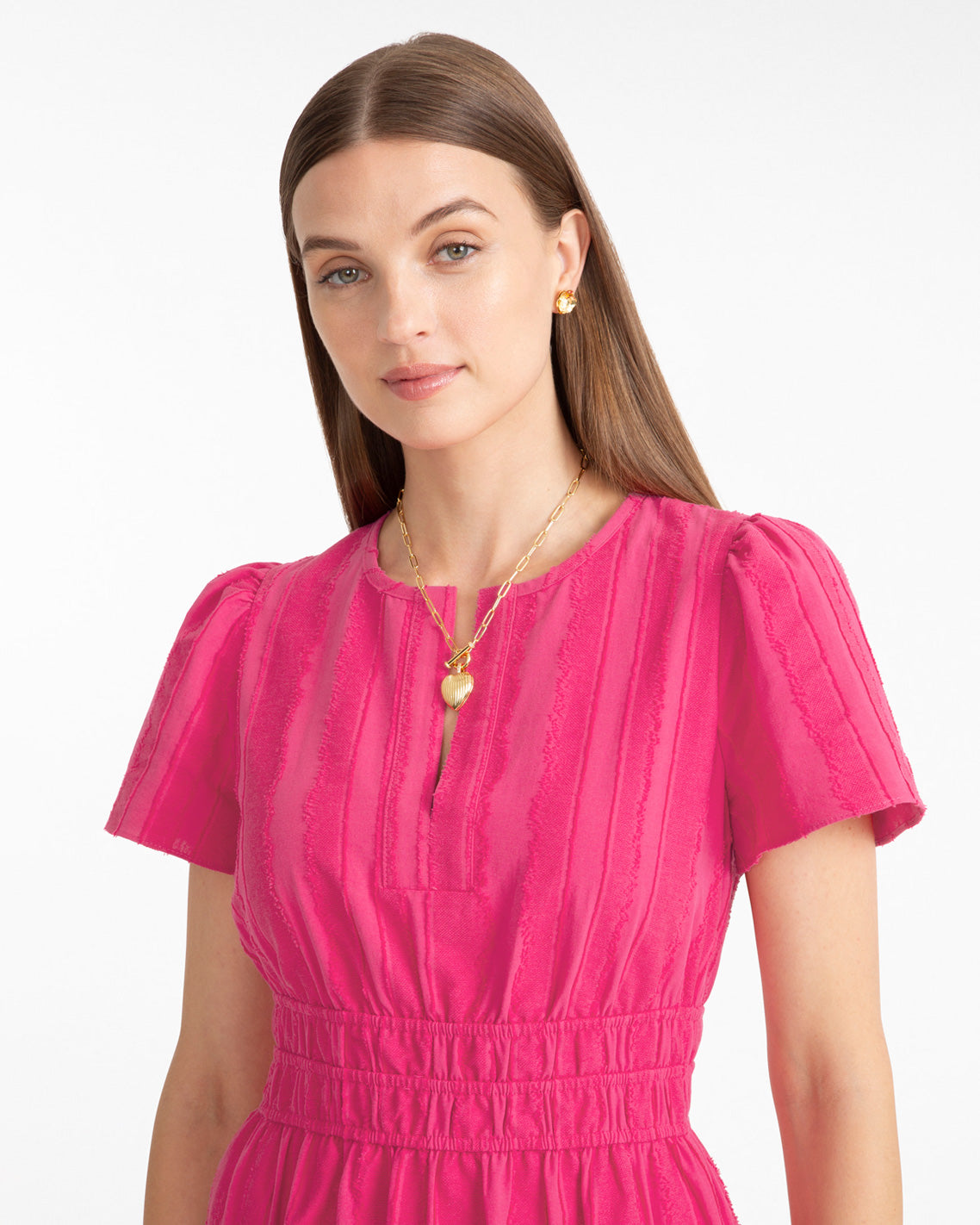 Hollie Midi Dress in Textured Stripe | Draper James Recommended