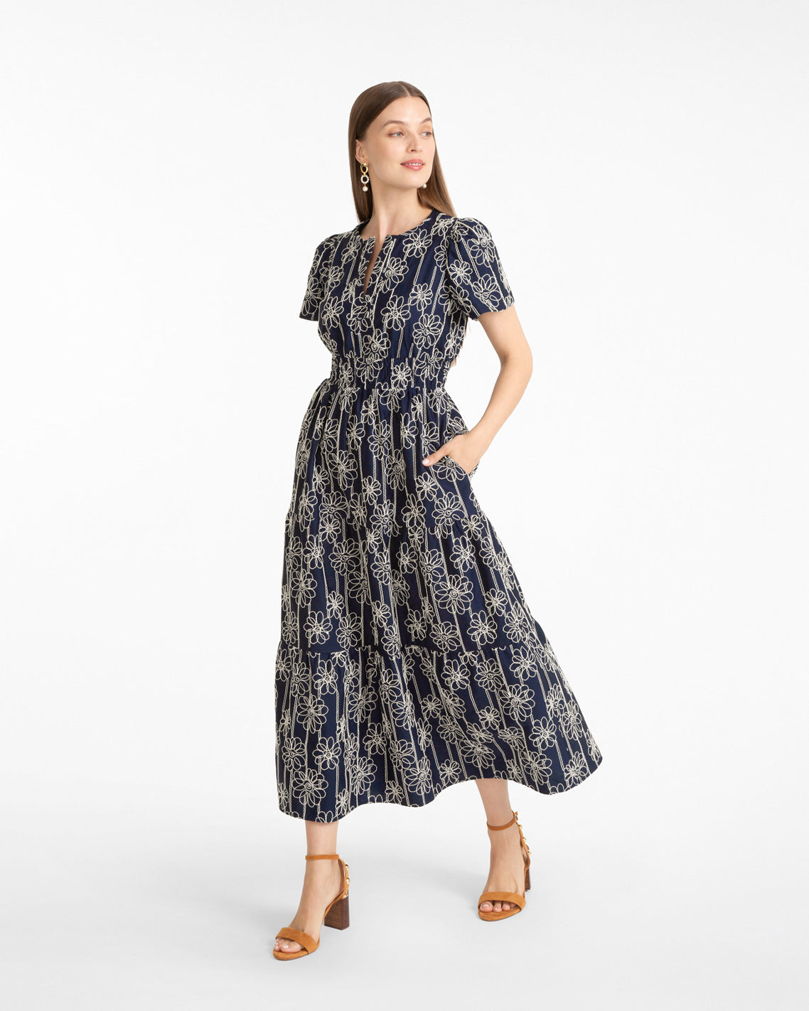 Hollie Midi Dress in Embroidery | Draper James Sale
