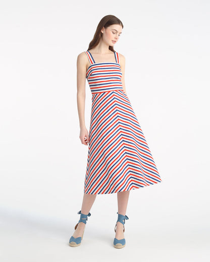 Angela Love Circle Midi Dress in Americana Stripes | Draper James Special Offer