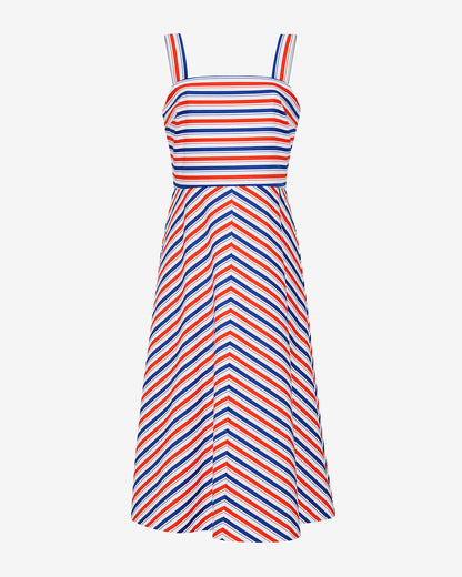 Angela Love Circle Midi Dress in Americana Stripes | Draper James Special Offer
