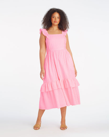 Carrie Midi Dress in Pink Seersucker | Draper James Signature