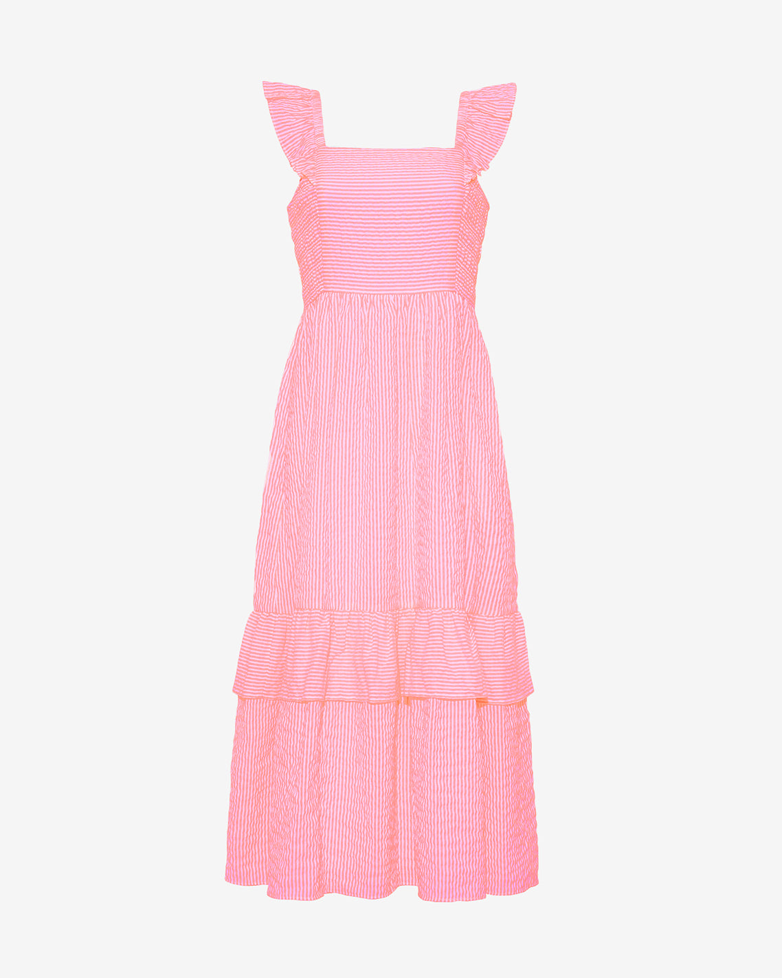 Carrie Midi Dress in Pink Seersucker | Draper James Signature