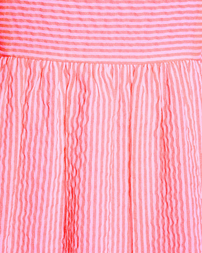 Carrie Midi Dress in Pink Seersucker | Draper James Signature