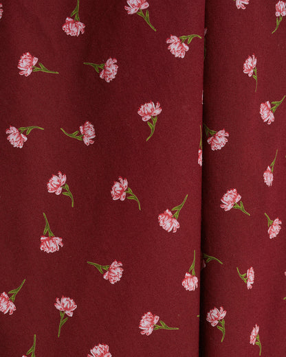 Lily Long-Sleeve Mini Dress in Burgundy Buds | Draper James Exclusive