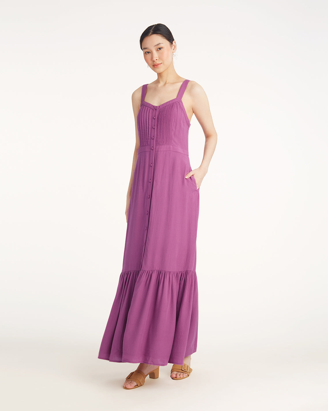 Brynn Sleeveless Midi Dress in Amethyst | Draper James Classic