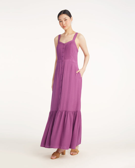 Brynn Sleeveless Midi Dress in Amethyst | Draper James Classic