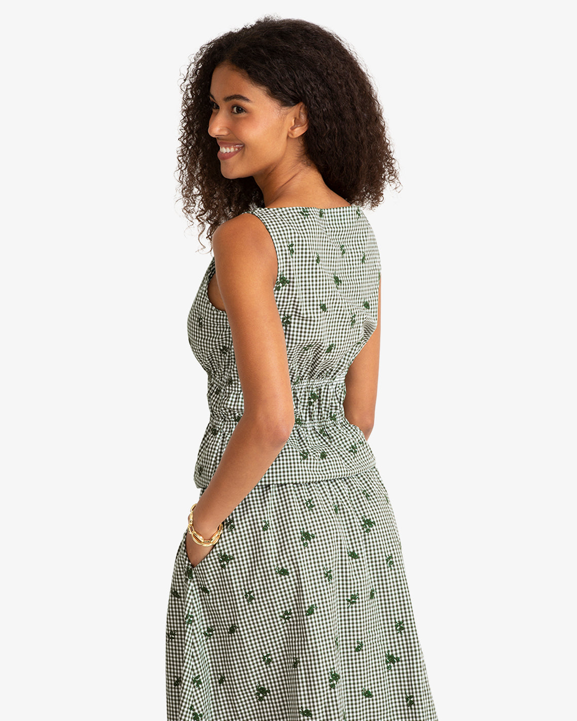 Sleeveless Top in Green Gingham | Draper James Featured