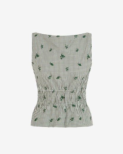 Sleeveless Top in Green Gingham | Draper James Featured