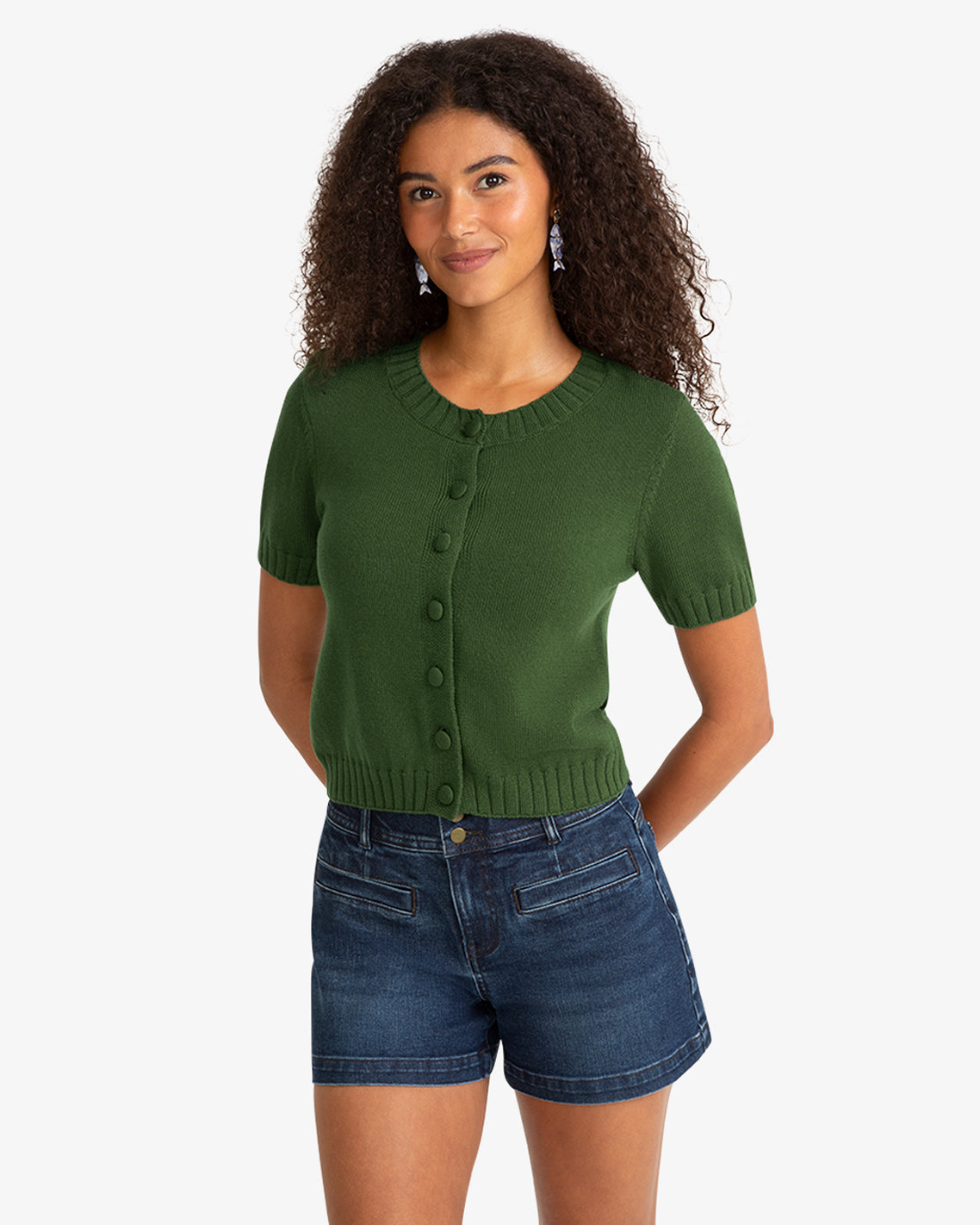 Short Sleeve Puff Sleeve Cardigan | Draper James Popular