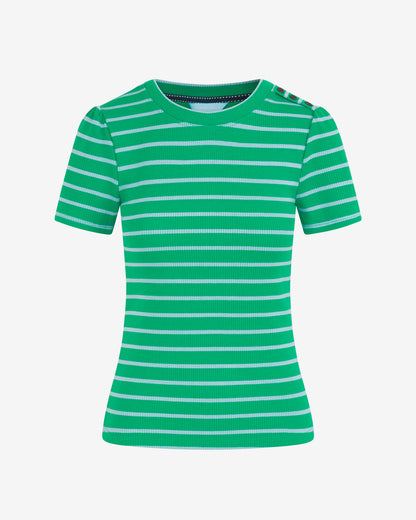 Stripe Crewneck Tee in Green | Draper James Everyday