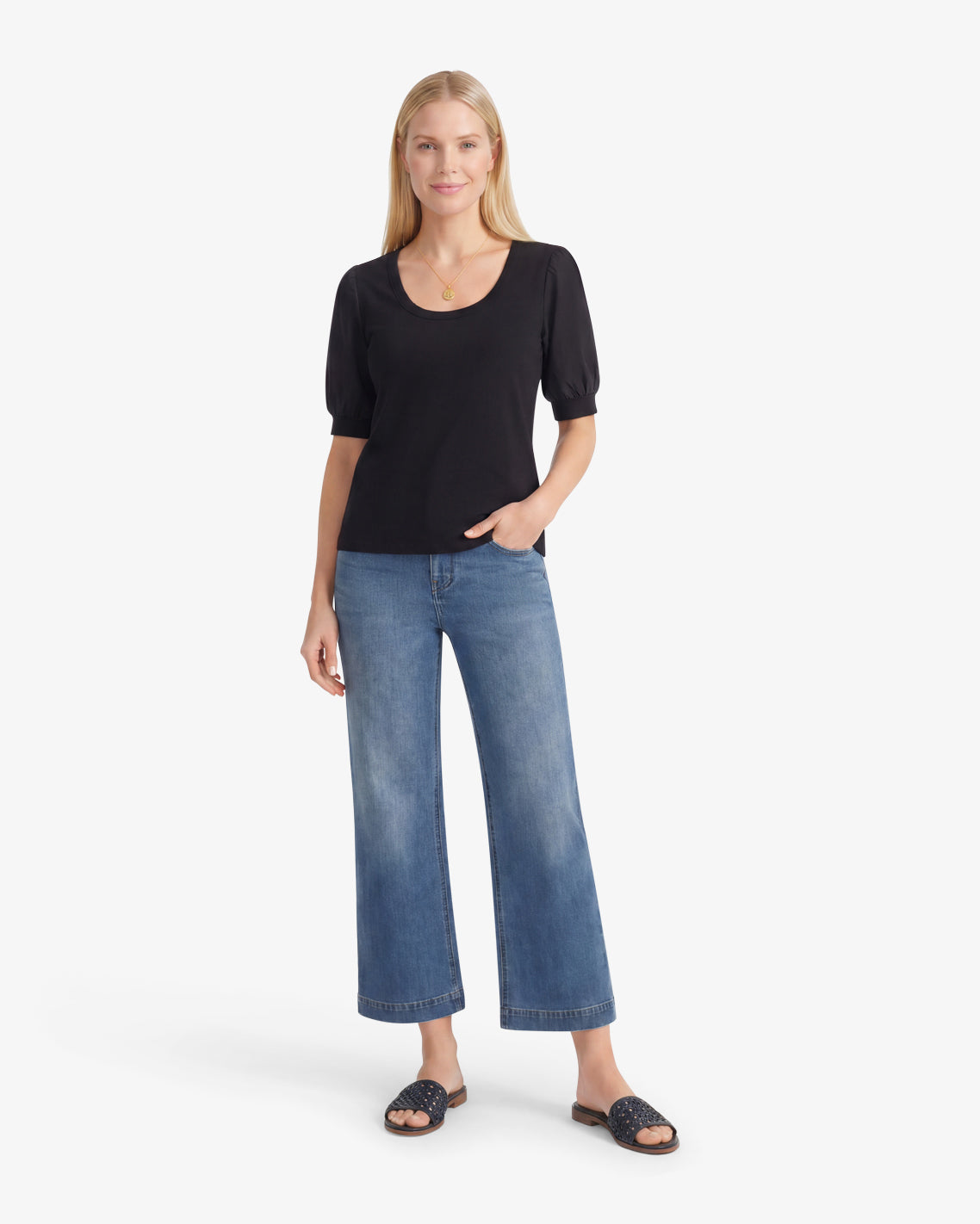 Short Sleeve Mixed Media Top – Classic | Draper James Featured