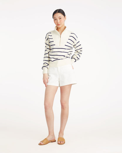 Striped Zip-Up Sweater in Mariner Stripe | Draper James Exclusive