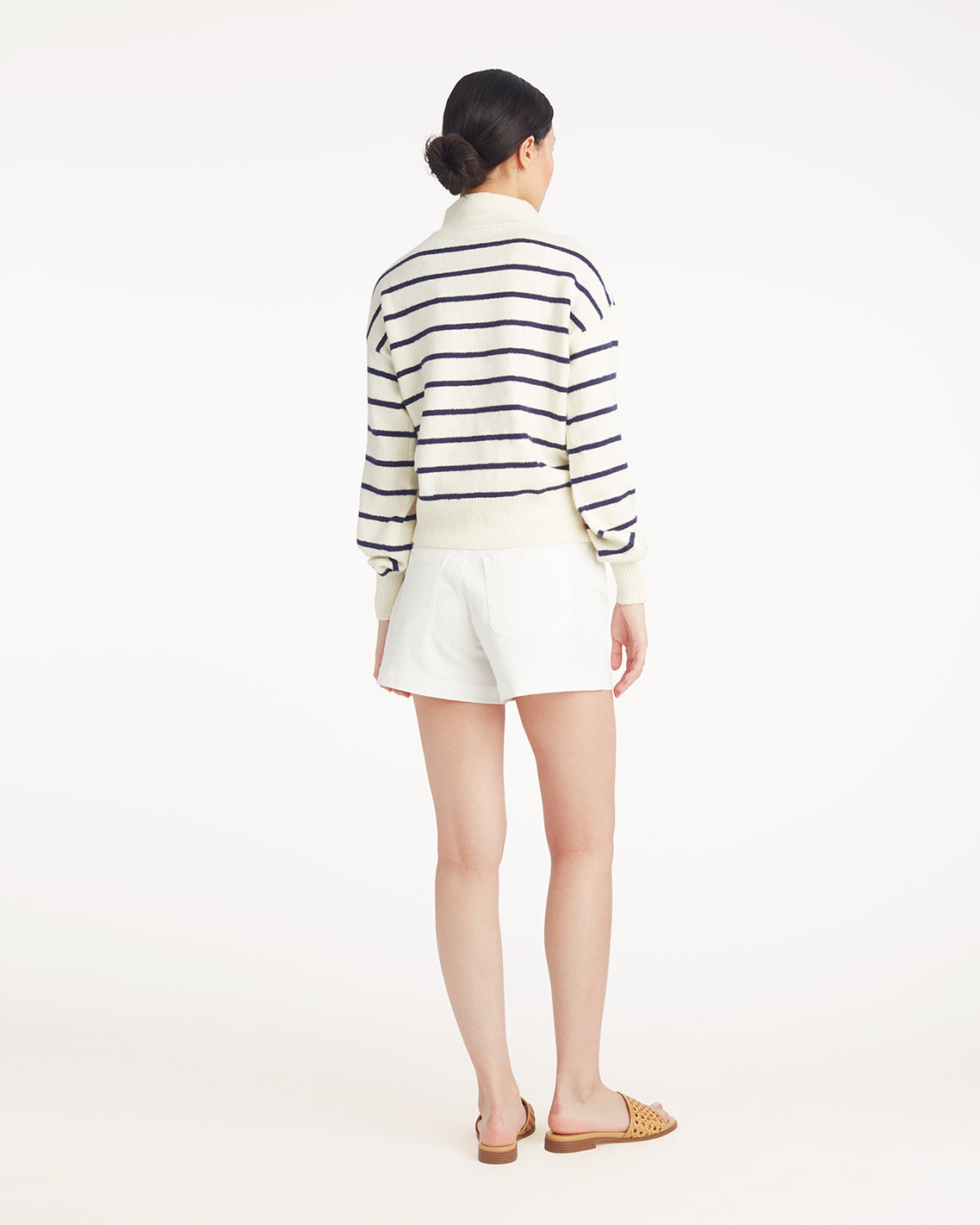 Striped Zip-Up Sweater in Mariner Stripe | Draper James Exclusive