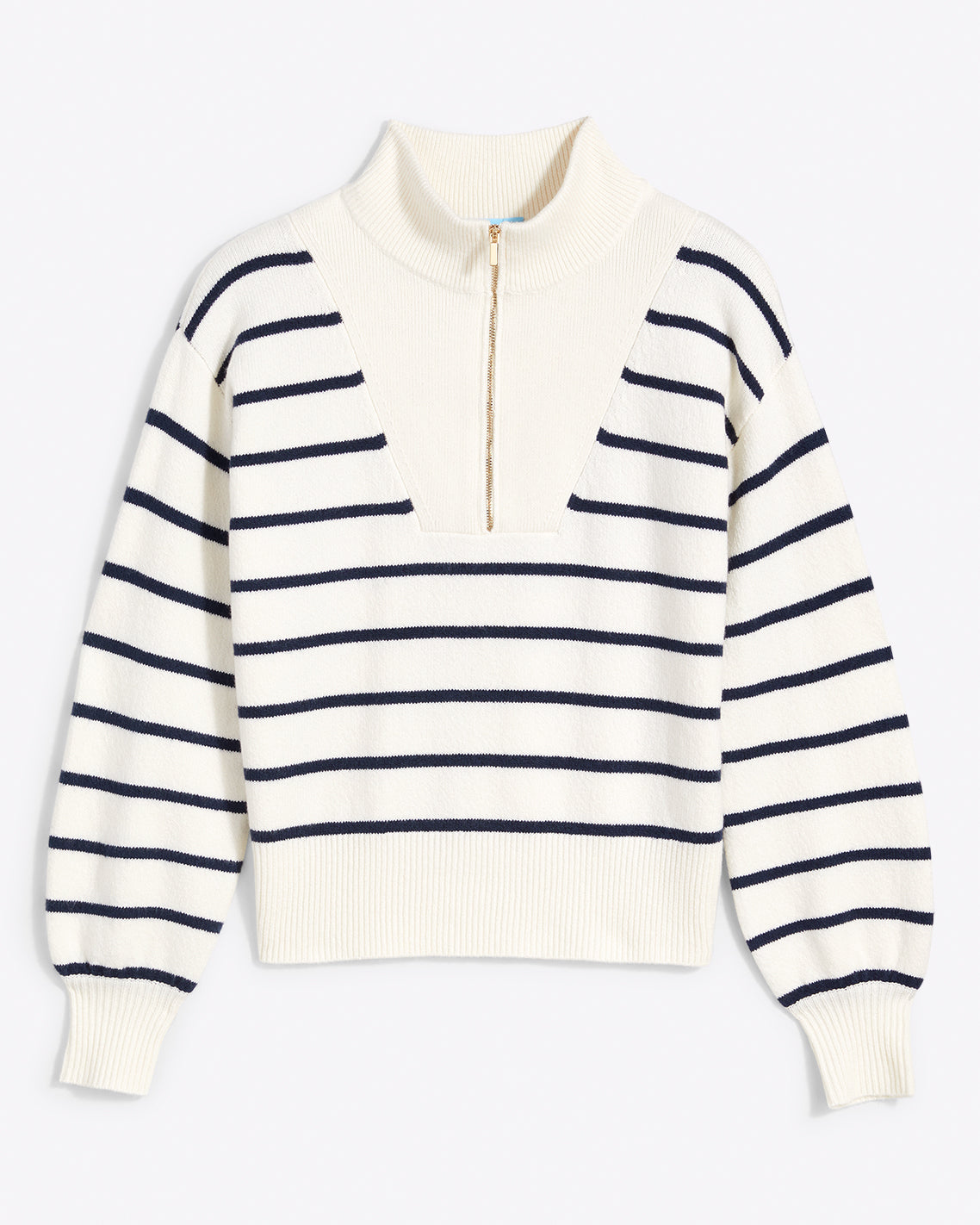 Striped Zip-Up Sweater in Mariner Stripe | Draper James Exclusive