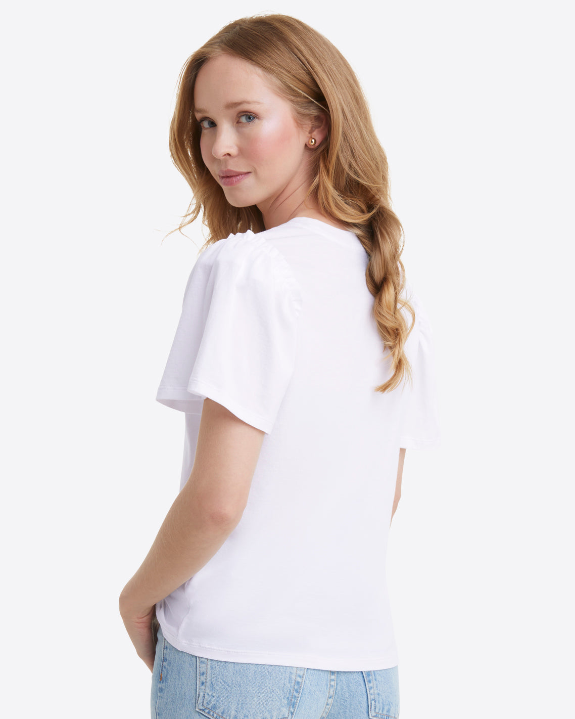 Short Sleeve Easy Knit Top in White | Draper James Exclusive
