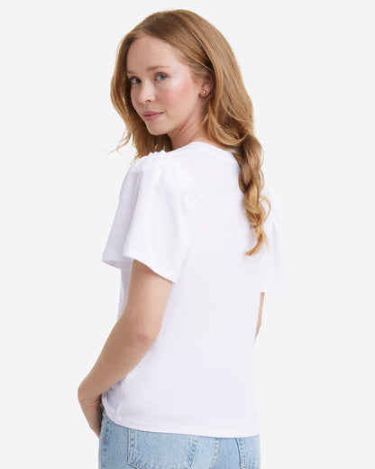 Short Sleeve Easy Knit Top in White | Draper James Exclusive