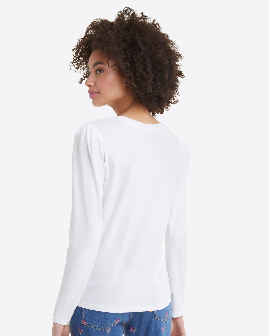 Long-Sleeve Easy Knit Top in White | Draper James Value