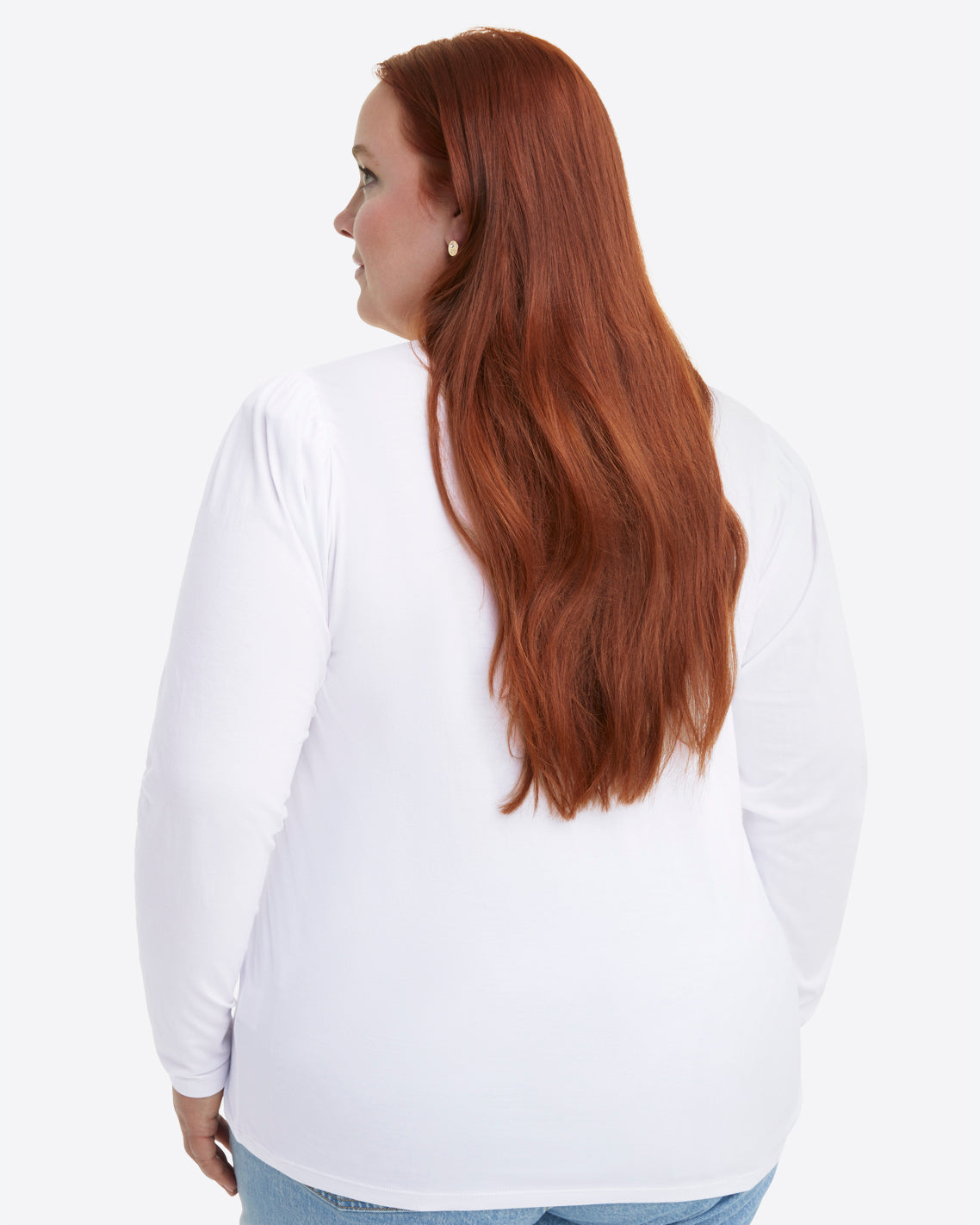 Long-Sleeve Easy Knit Top in White | Draper James Value