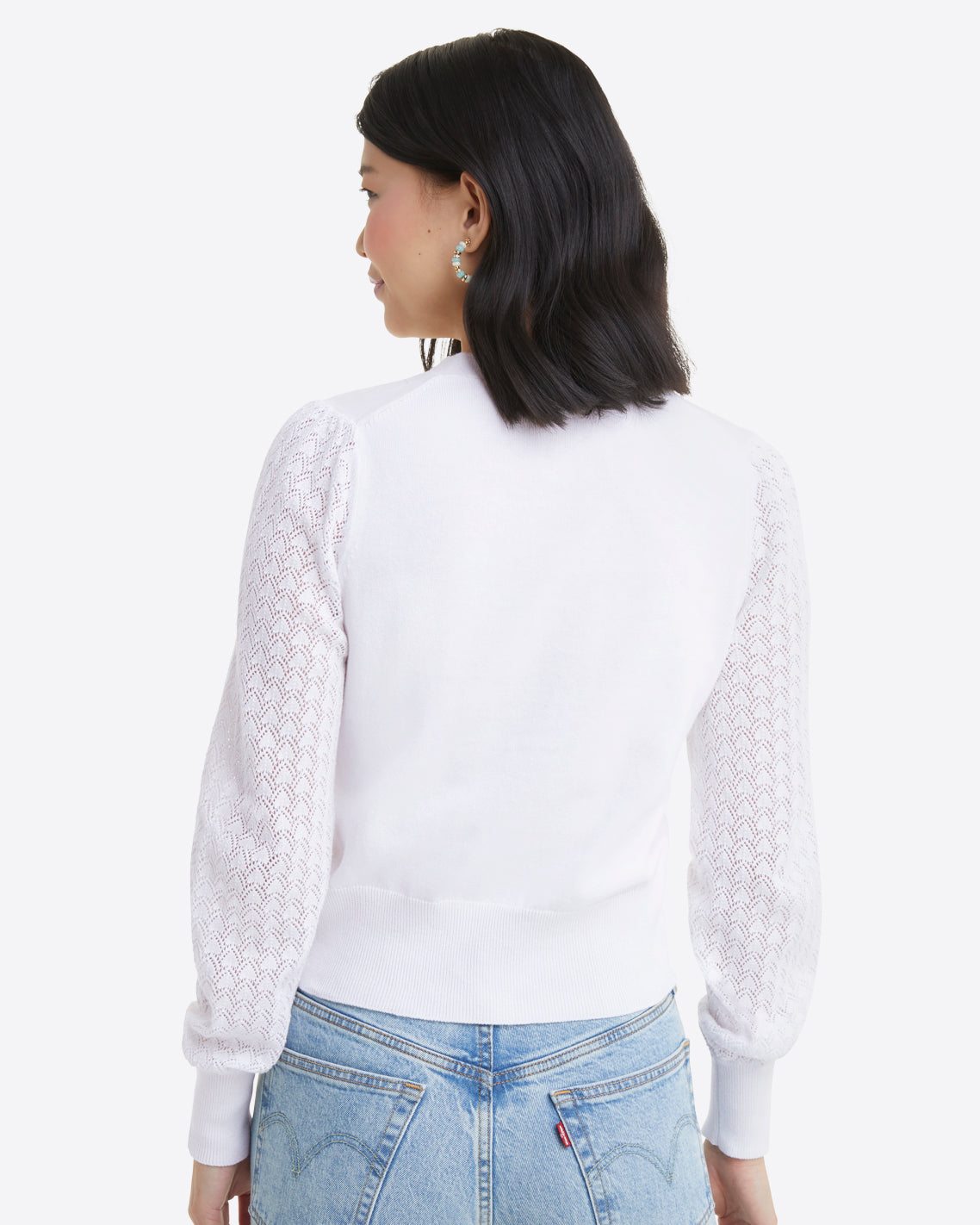 Button Front Cardigan in White | Draper James Special Offer