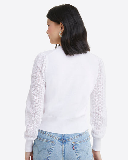 Button Front Cardigan in White | Draper James Special Offer