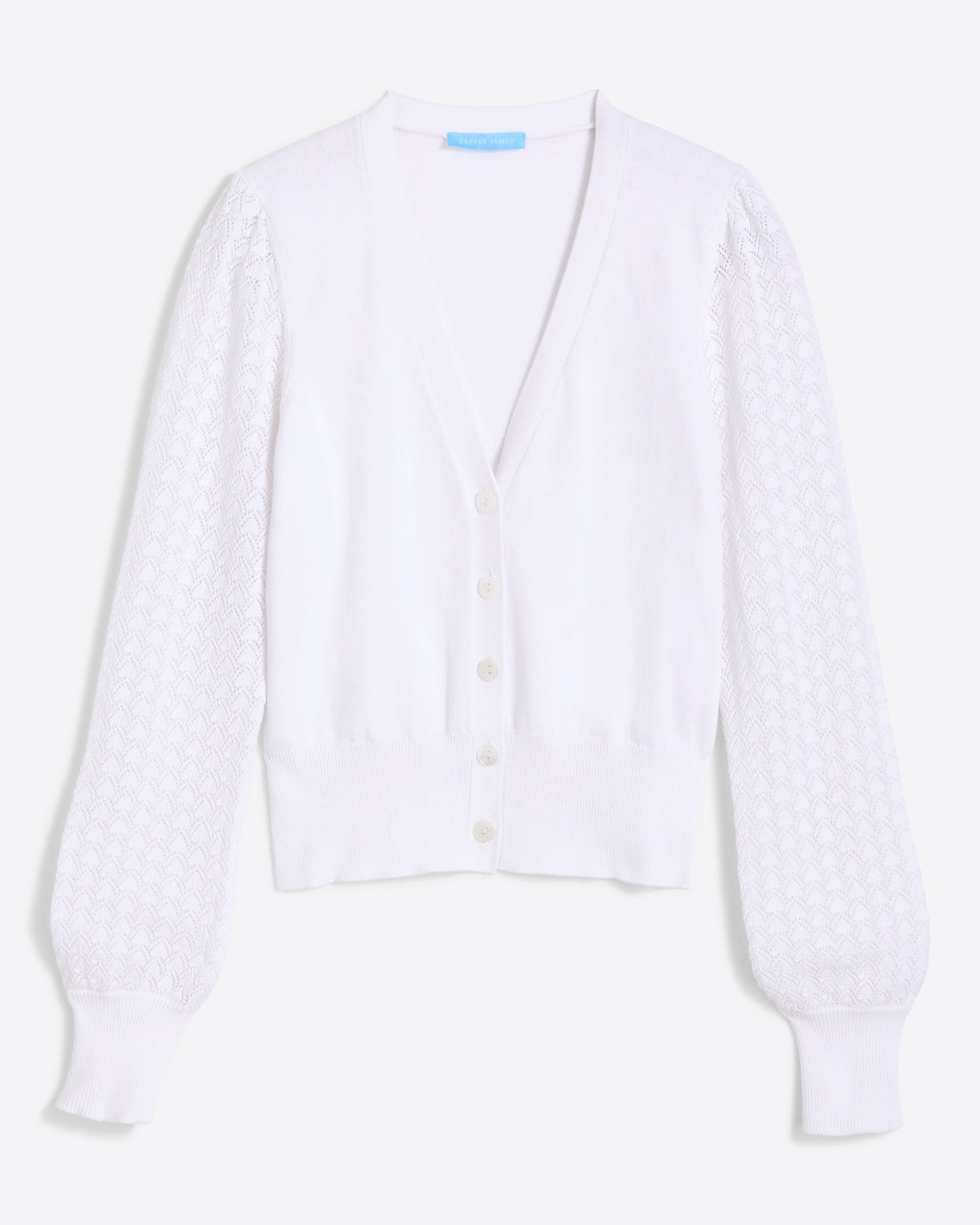 Button Front Cardigan in White | Draper James Special Offer