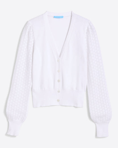 Button Front Cardigan in White | Draper James Special Offer