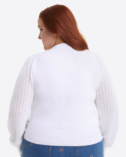 Button Front Cardigan in White | Draper James Special Offer