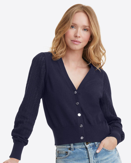 Button Front Cardigan in Navy | Draper James Quality
