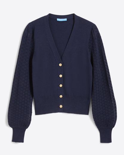 Button Front Cardigan in Navy | Draper James Quality