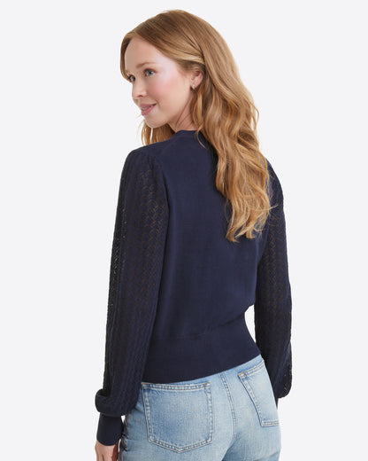 Button Front Cardigan in Navy | Draper James Quality