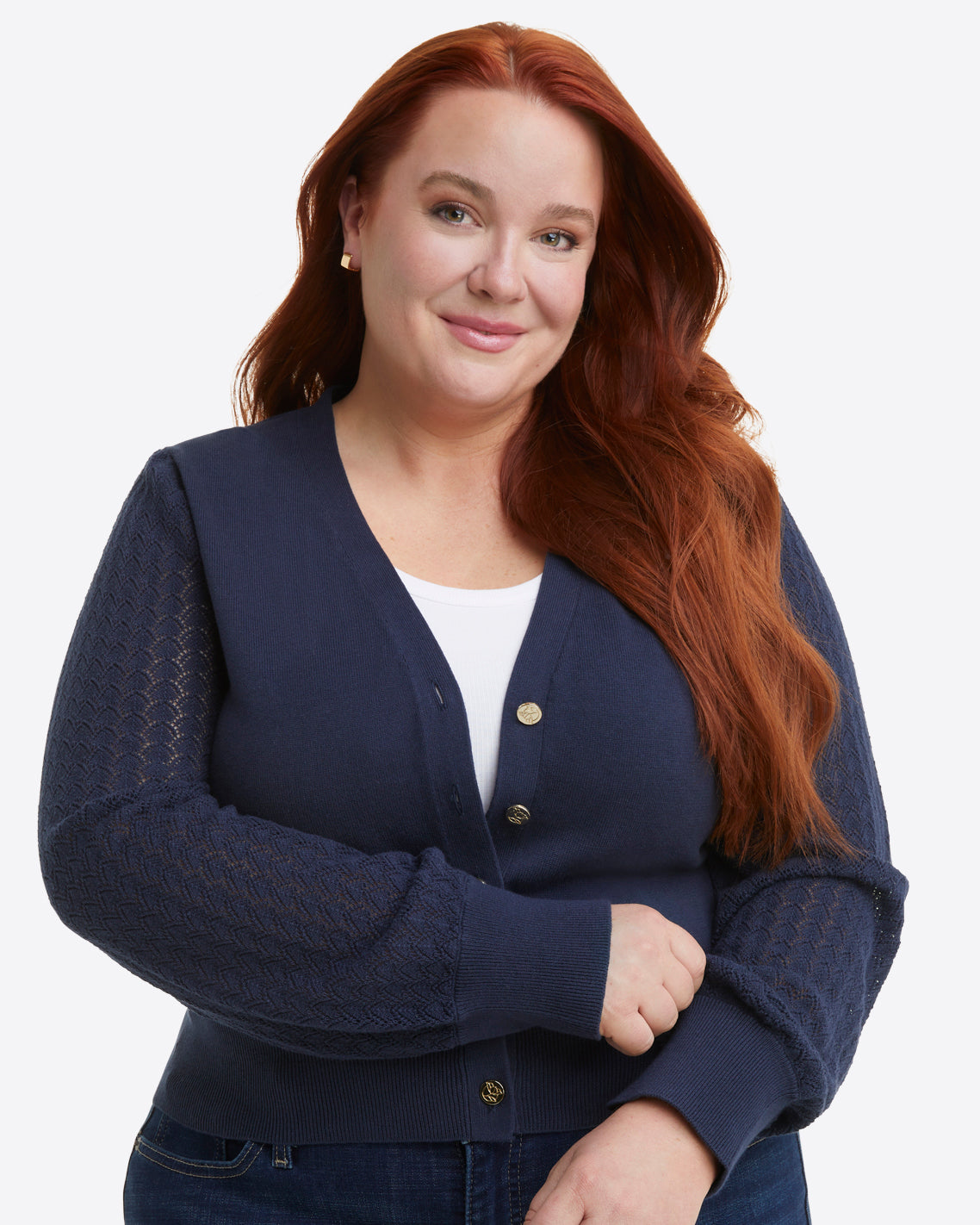 Button Front Cardigan in Navy | Draper James Quality