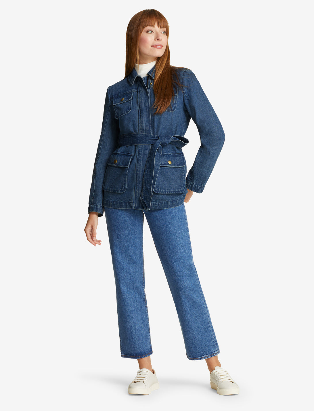 Field Jacket in Dark Wash Denim | Draper James Featured