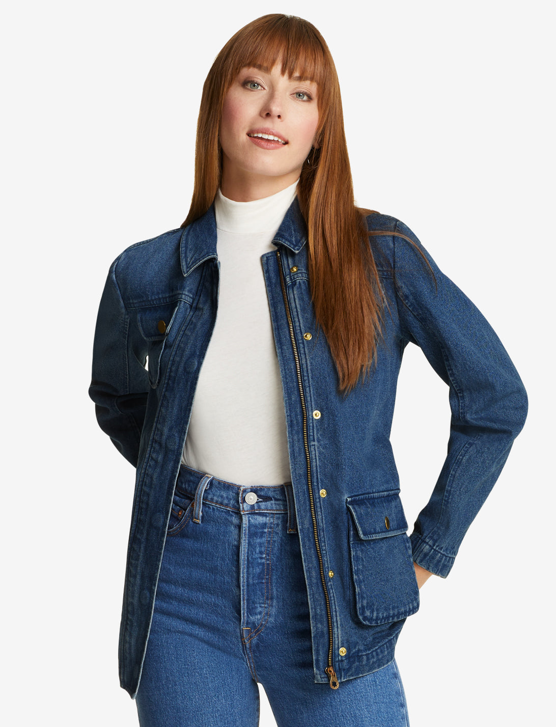 Field Jacket in Dark Wash Denim | Draper James Featured