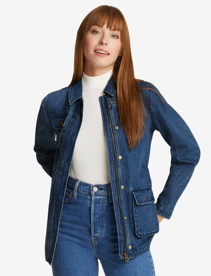 Field Jacket in Dark Wash Denim | Draper James Featured