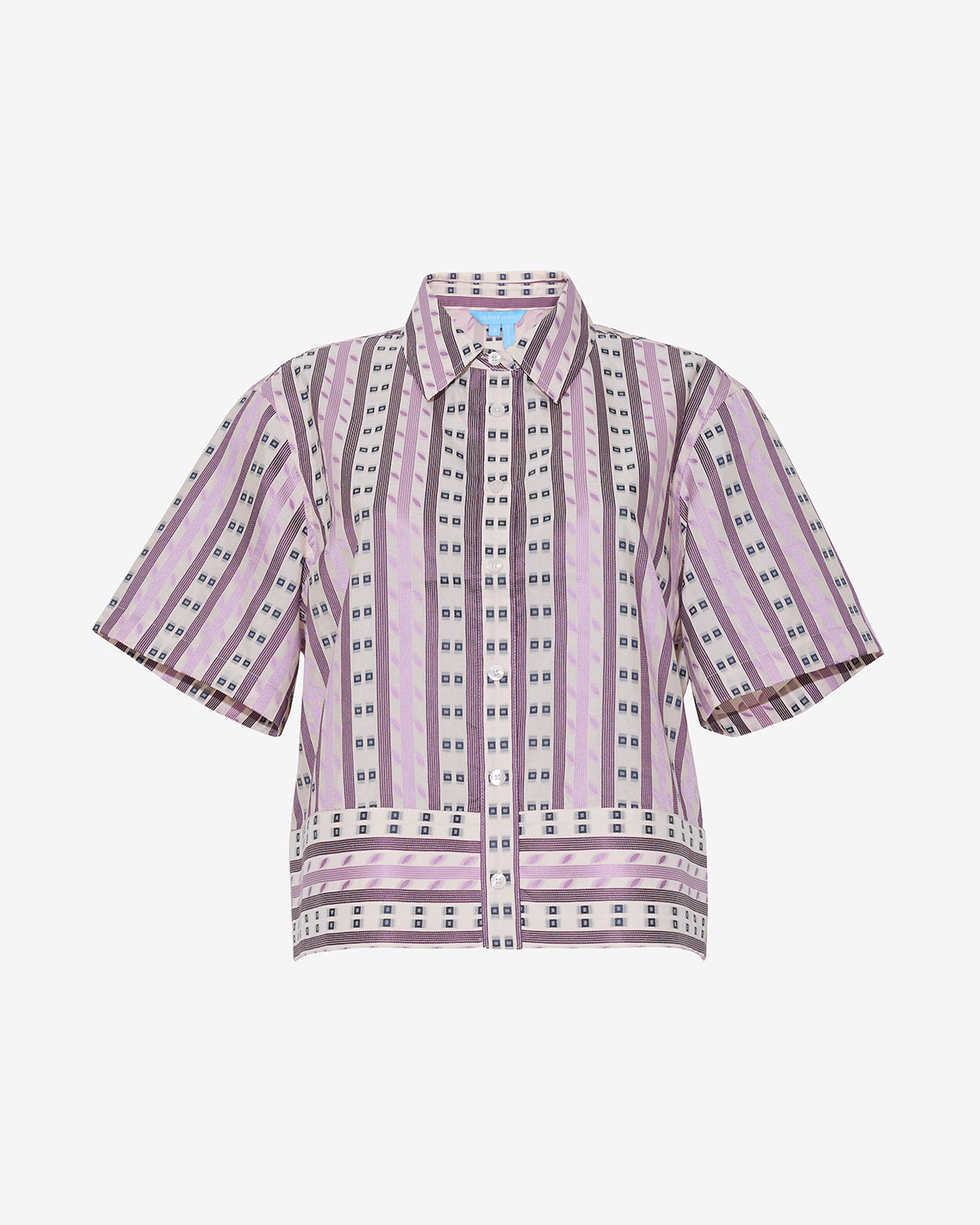 Short Sleeve Cropped Button Down | Tops by Draper James | Draper James Signature