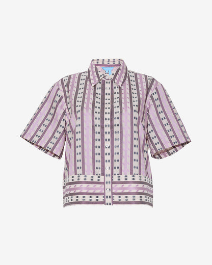Short Sleeve Cropped Button Down | Tops by Draper James | Draper James Signature