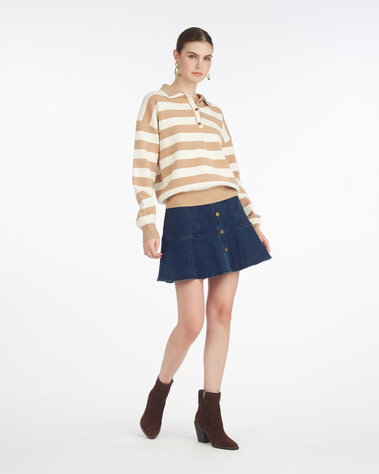 Double Johnny Collar Rugby Stripe Pullover – Alternate | Draper James Hot Sale