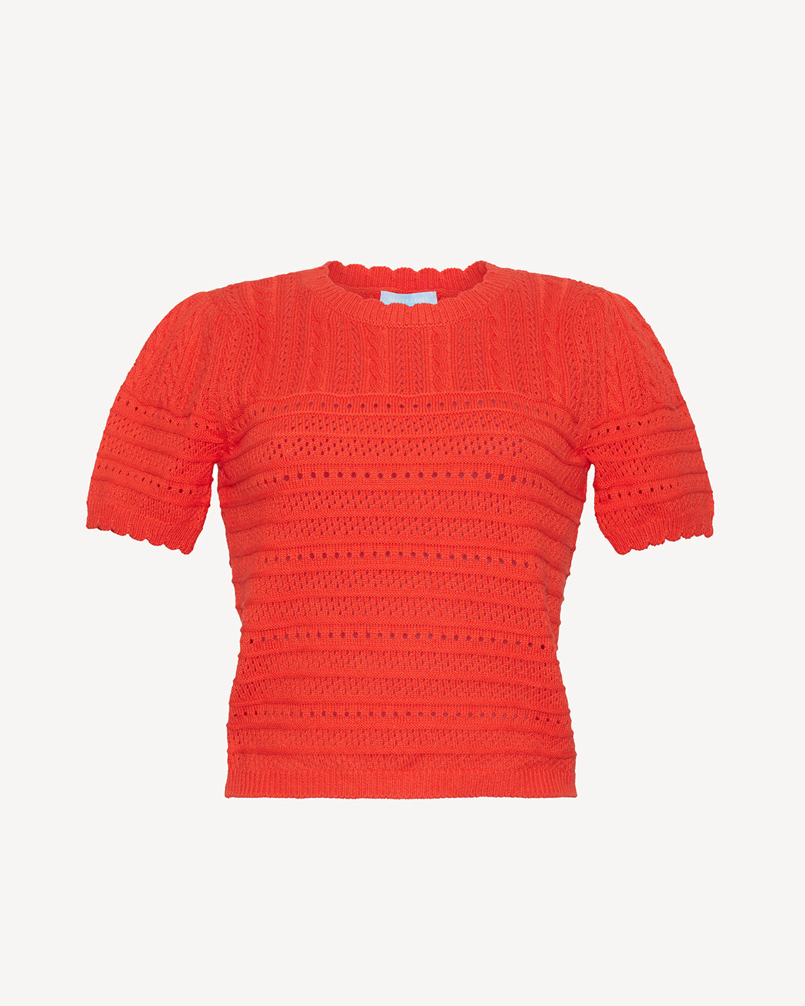 Short Sleeve Pointelle Sweater in Red | Draper James Customer Favorite