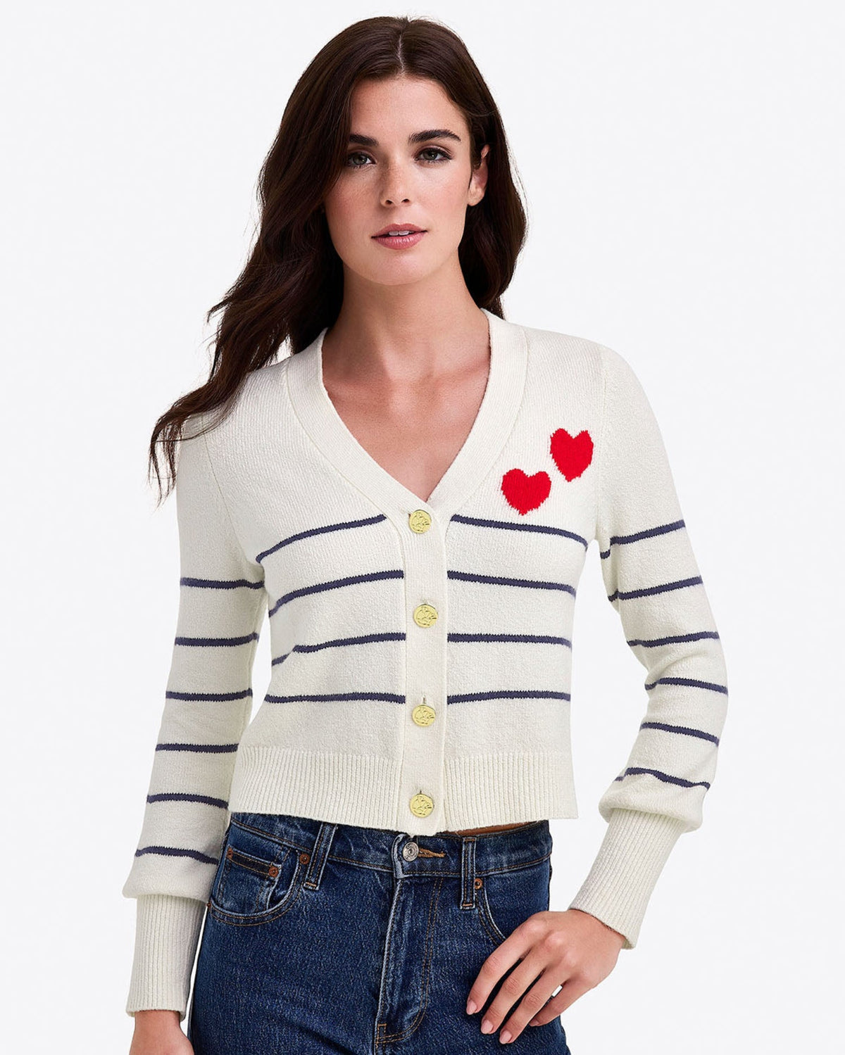 Stripe Heart Cardigan | Draper James Classic